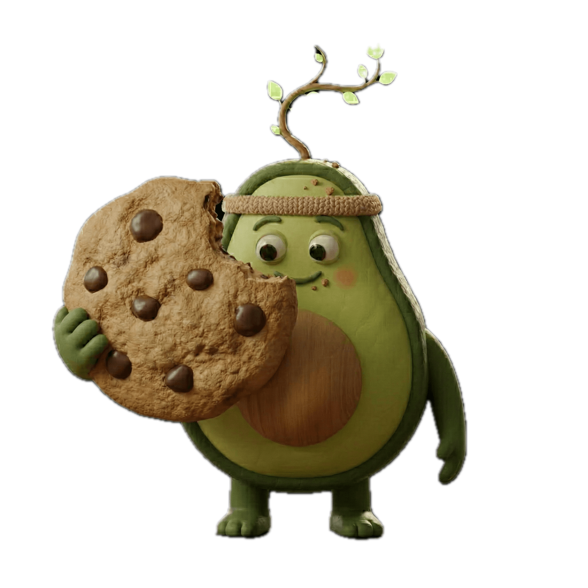 Mascotte BeFood avec un cookie, illustration de la page confidentialité et cookies